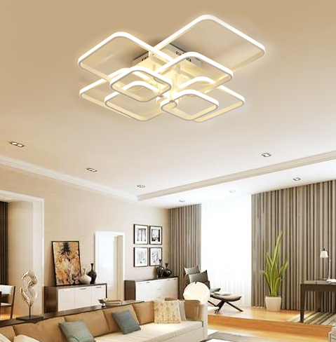 Geschichteter Quadratischer Moderner LED-Kronleuchter