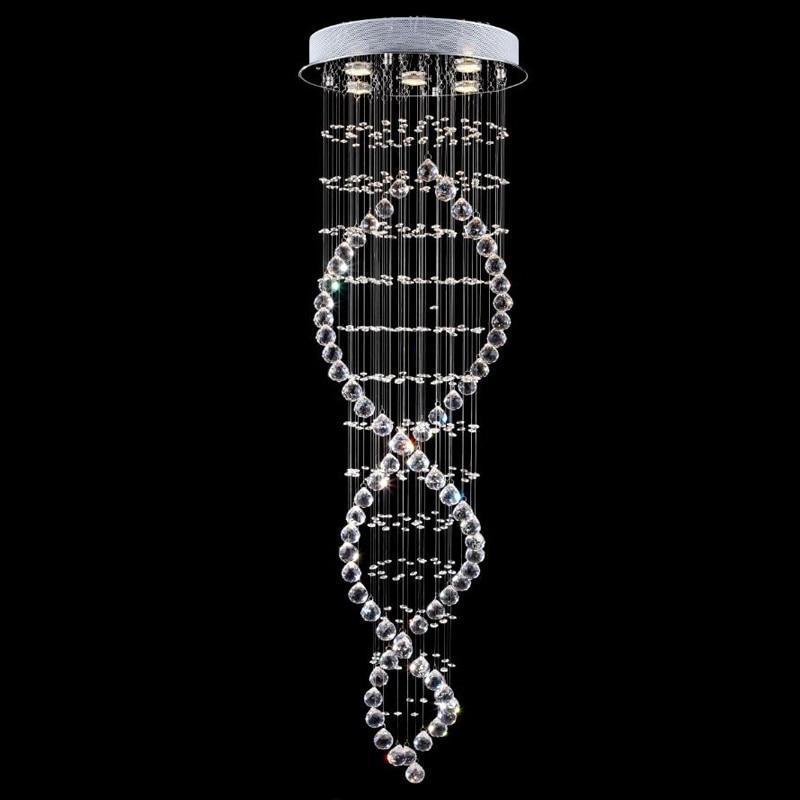 Moderner LED Doppelspirale-Kristallkronleuchter