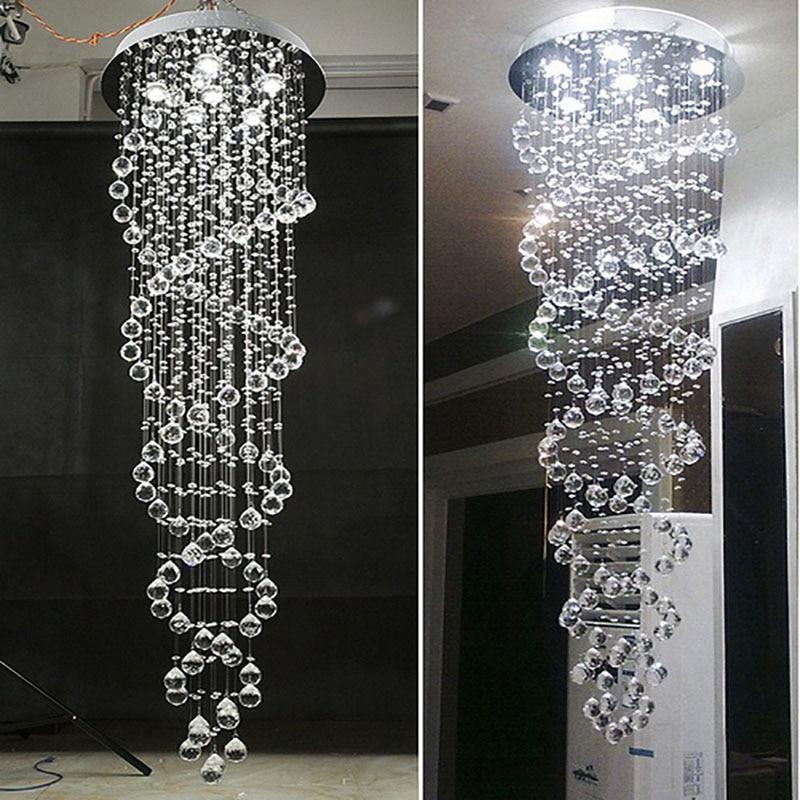 Moderner LED Doppelspirale-Kristallkronleuchter