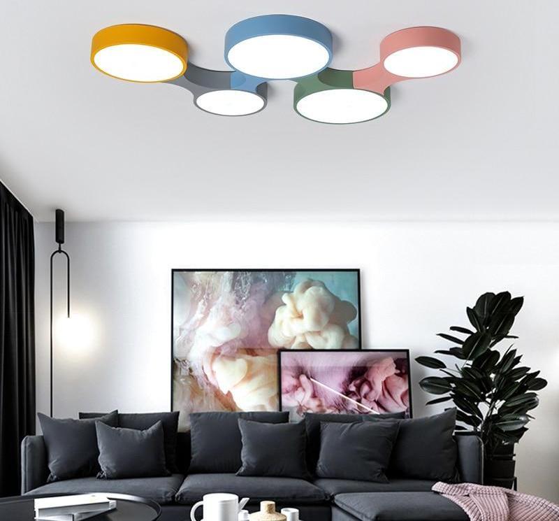 Cogs - Moderne Nordische Bunte Deckenleuchte